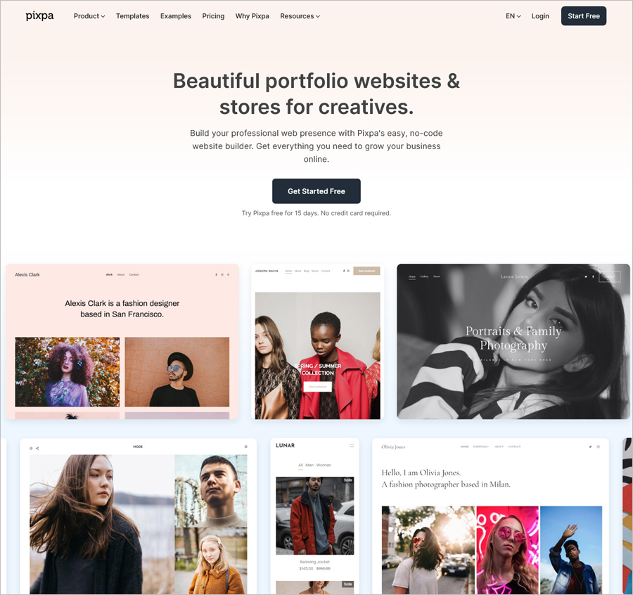 Best Fashion Portfolio Website Examples - Pixpa